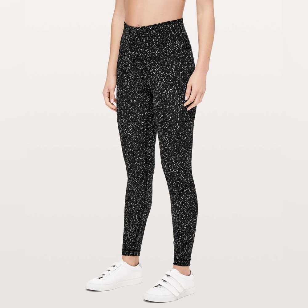 Lululemon Wunder Under High Rise Tight 25" Magnetized Jacquard Black White Sz 2